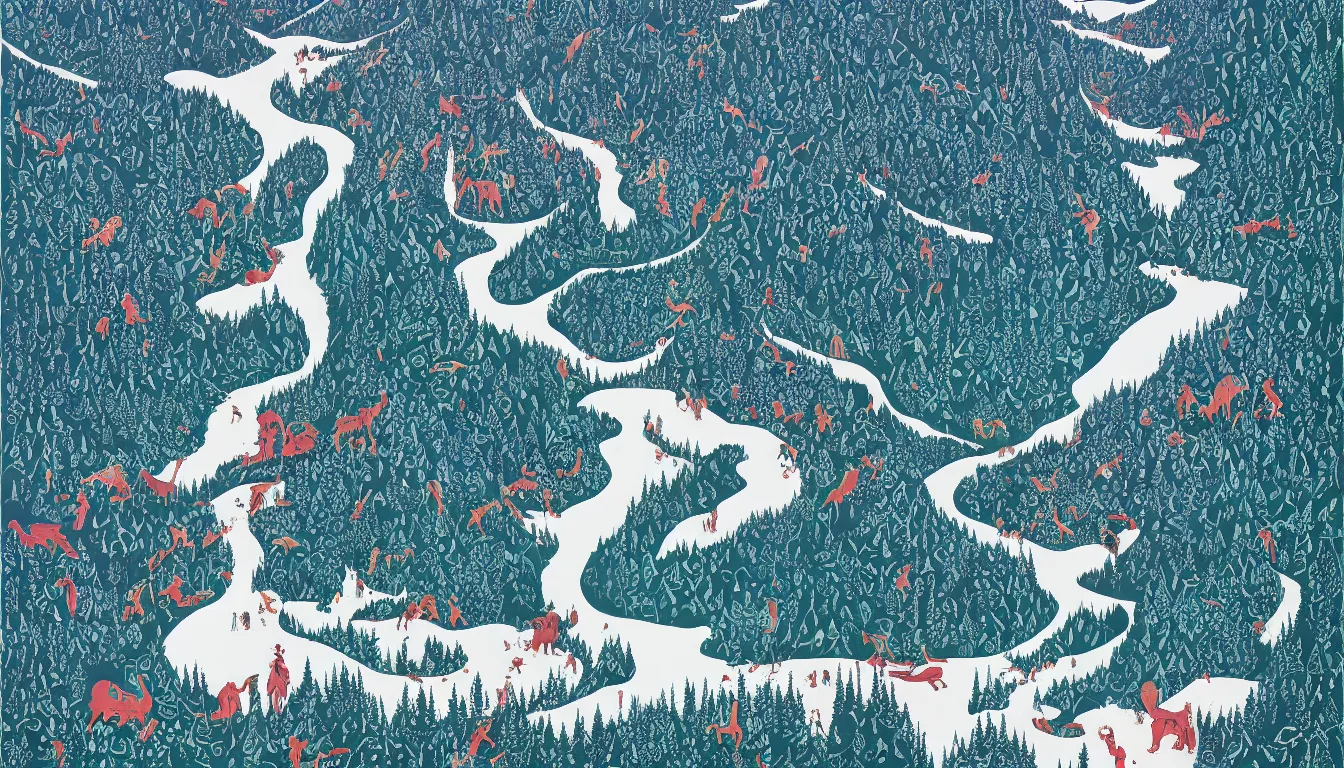 Image similar to olympic national park by victo ngai