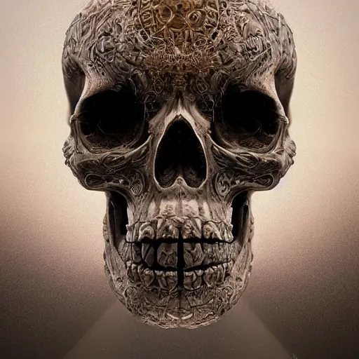 Image similar to portrait_of_a_melting_skull._intricate_abstract._intricate_artwork._by_Tooth_Wu_wlop_beeple_dan_mumford._octane_render_trending_on_artstat