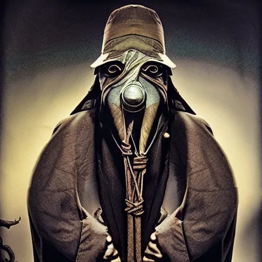 Image similar to sandman god of dreams wearing an plague - doctor mask, delivering dimensional consciousness, by patrick woodroffe, by igor morski, by laurie lipton, cinematic lighting, volumetric lighting, neosurrealism, realistic shadows, rendered in octane, fantasy