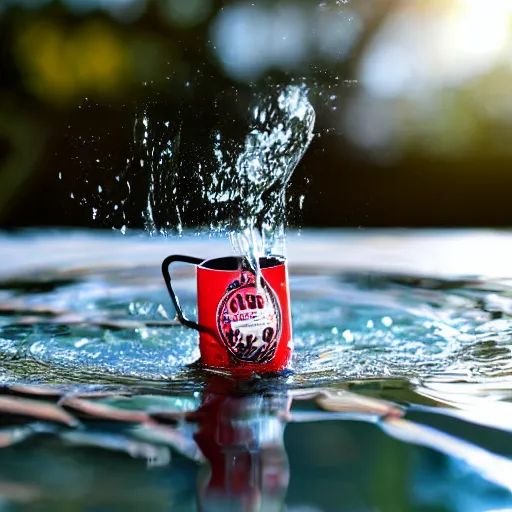 Image similar to Wish horse stable teabag in a tcup. Great value stable shaped shed flavoured teabags. Great for horse lovers. Photograph of a teabag brewing in water, dslr, hd, award winning shot. shed in a cup.