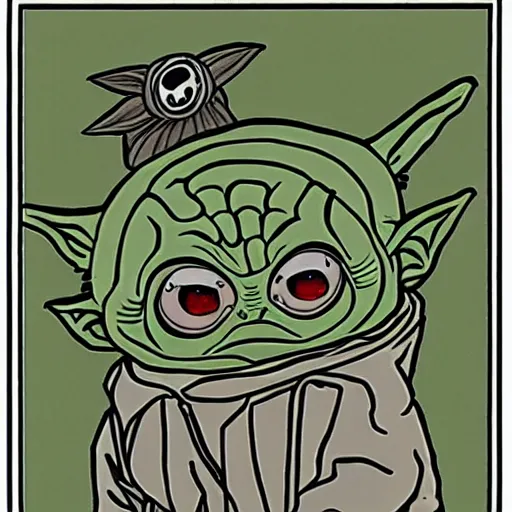 Image similar to baby yoda by Junji ito