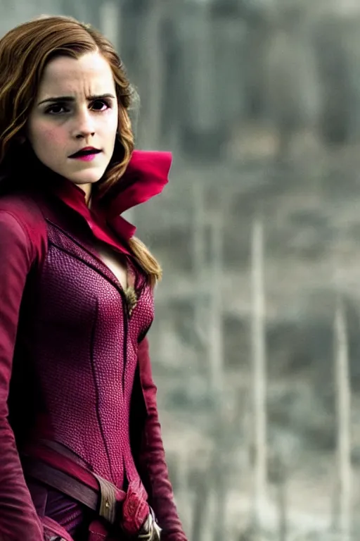 Image similar to Still of Emma Watson as Scarlett Witch