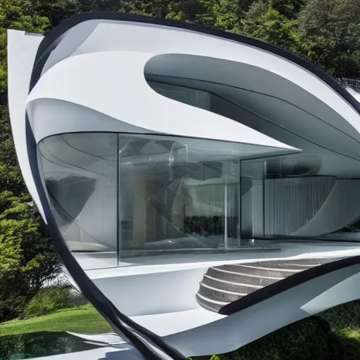 Image similar to house designed by zaha hadid