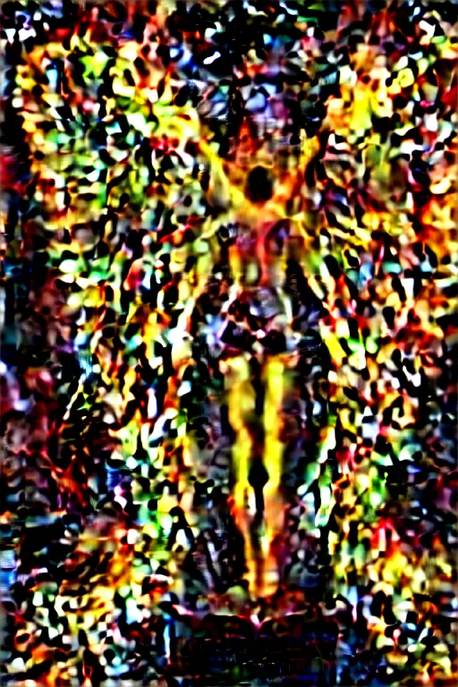 Prompt: angel with fully spread wings floating in the air surveying parched and burned forest, smoke and fire, highly intricate wings!, roots, hdr!, photorealistic,