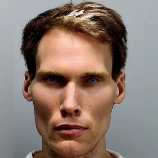 Prompt: jerma mugshot