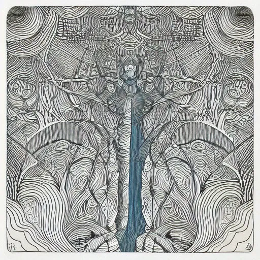 Image similar to “geometrically surreal order of trees, extremely high detail, photorealistic, intricate line drawings, dotart, album art in the style of James Jean”