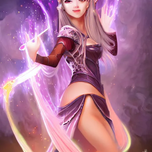 Image similar to a beautiful mage girl by dao trong le