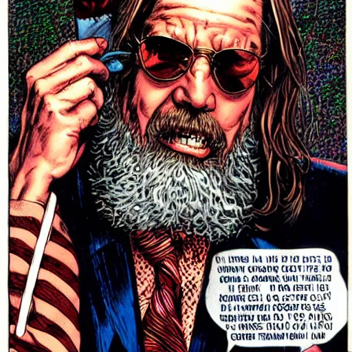 Image similar to The Dude, comic art, by Glenn Fabry