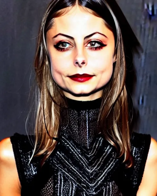 Image similar to style of ivan laliashvili : : gorgeous willa holland : : evil witch, swirling black magic, black dress : : symmetrical face, symmetrical eyes : : full body pose : : gorgeous black hair : : magic lighting, low spacial lighting : :