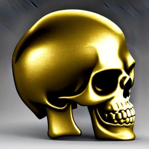 Image similar to marble scull with curved gold texture