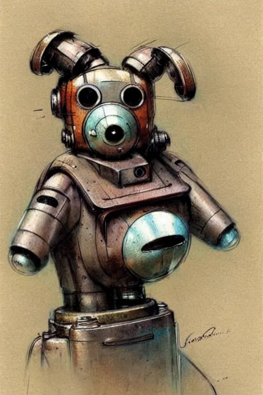 Image similar to (((((1950s retro robot dog . muted colors.))))) by Jean-Baptiste Monge !!!!!!!!!!!!!!!!!!!!!!!!!!!