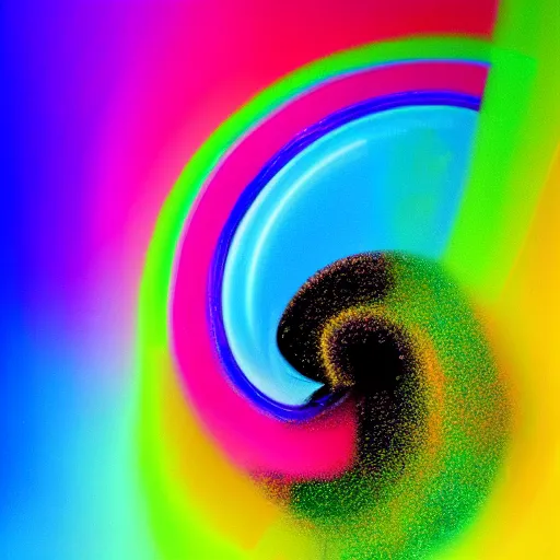 Prompt: A Hyper Space Snail leaving a Trail of Oil Slick Rainbow while it performs violin for the insect kingdom HDR