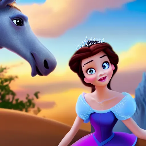 Image similar to portrait of a disney princess, pixar style , 4k , HD