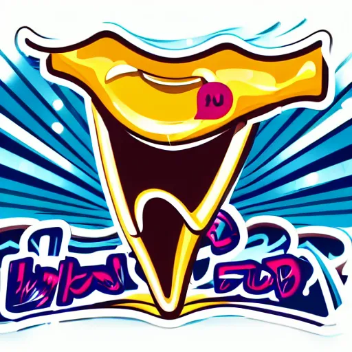 Image similar to ' a zipper opening and a yelling mouth is behind, sticker, highly detailed, colorful, illustration, smooth and clean vector curves, vector art, logo'