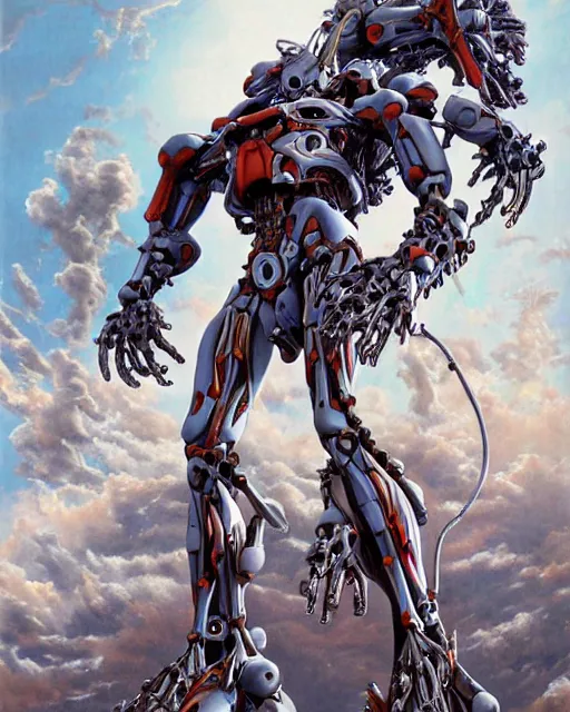 Image similar to evangelion by frank franzetta, biomechanical, 4 k, hyper detailed