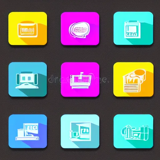 Prompt: a marketing isometric 3 d icons, 8 k resolution, vector image, stock vector icons - c 1 9. 0