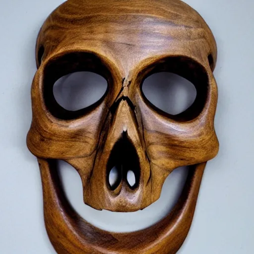 Prompt: skull wooden mask