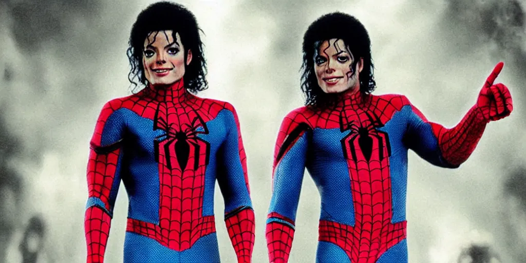 Michael Jackson Bad 1980s wears a Spider-Man costume | Stable Diffusion |  OpenArt