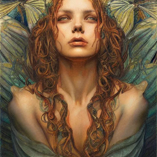 Prompt: a painting in the style of donato giancola, and in the style of charlie bowater, and in the style of william blake. symmetry, smooth, sharp focus, semi - realism.