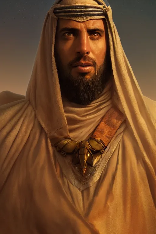 Prompt: portrait, beduin King of arabia, dramatic lighting, cinematic, establishing shot, extremly high detail, photo realistic, cinematic lighting, post processed, concept art, artstation, matte painting, style by eddie mendoza, raphael lacoste, alex ross