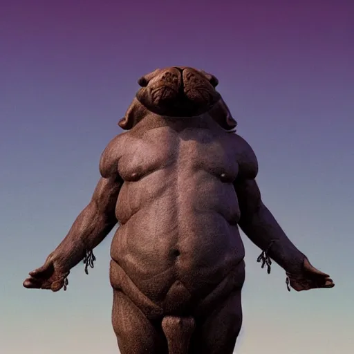 Image similar to a colossa statue of a walrus, intricate artwork by beeple, third person, beautiful, full view, cinematic lighting, octane render, trending on artstation, greg rutkowski very coherent artwork. cinematic, hyper realism, high detail, octane render, 8k