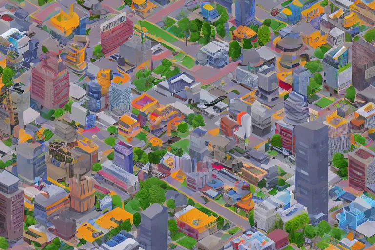 Image similar to isometric stylized pixel city, eboy, pixel art