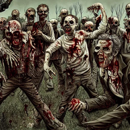 Prompt: zombie apocalypse by caleb deschanel, detailed