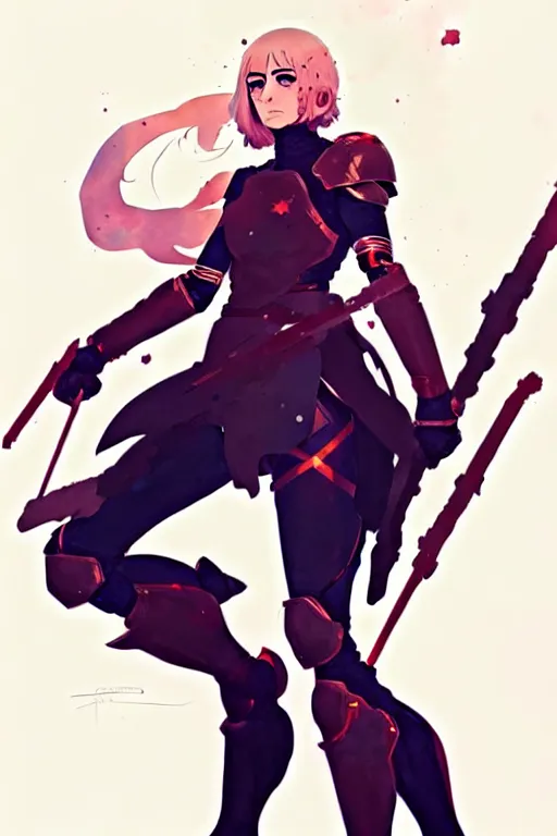 Image similar to a ultradetailed full body portrait of jeanne d arc from fate, by conrad roset, greg rutkowski and makoto shinkai trending on artstation