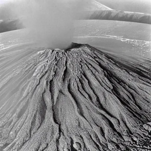 Prompt: An electron microscope image of a volcano