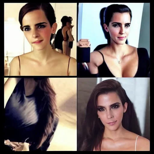 Image similar to A woman who is a combination of Emma Watson and Kim Kardashian