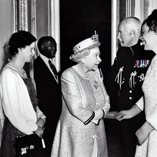 Image similar to the queen of england queen elizabeth the second meeting bob marley at windsor castle, photos by the royal photographers