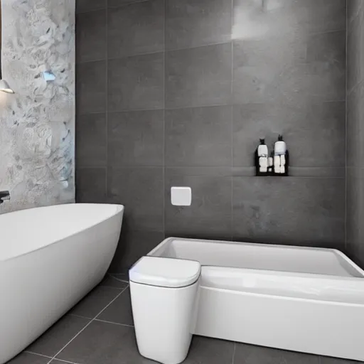 Image similar to very contemporary bathroom design, layout, product illustration