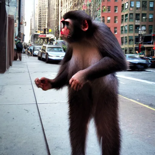 Prompt: giant capuchin in nyc