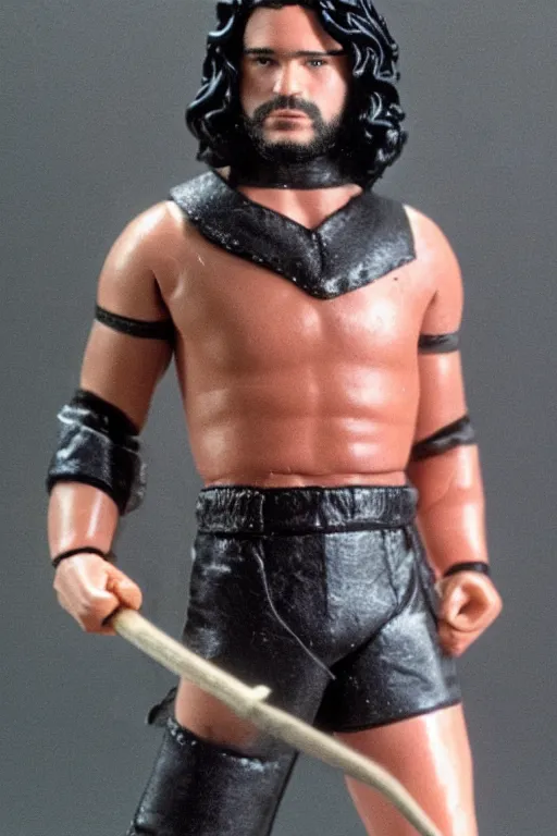 Image similar to jon snow as a 1 9 8 0 s wrestling action figure