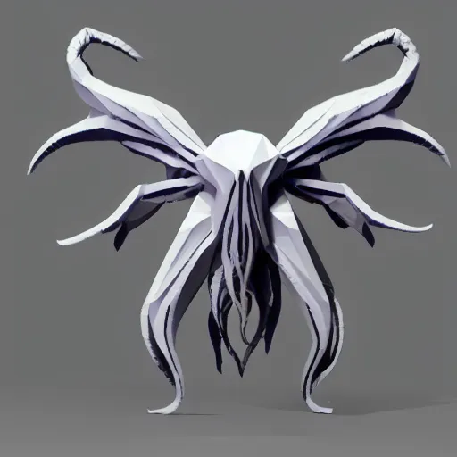 Image similar to a low poly model of Cthulhu