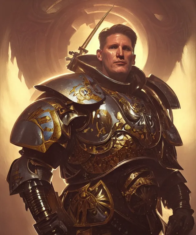 Image similar to Sir Keir Starmer as Warhammer 40k Emperor, portrait, fantasy, intricate, elegant, highly detailed, digital painting, artstation, concept art, smooth, sharp focus, illustration, art by artgerm and greg rutkowski and alphonse mucha