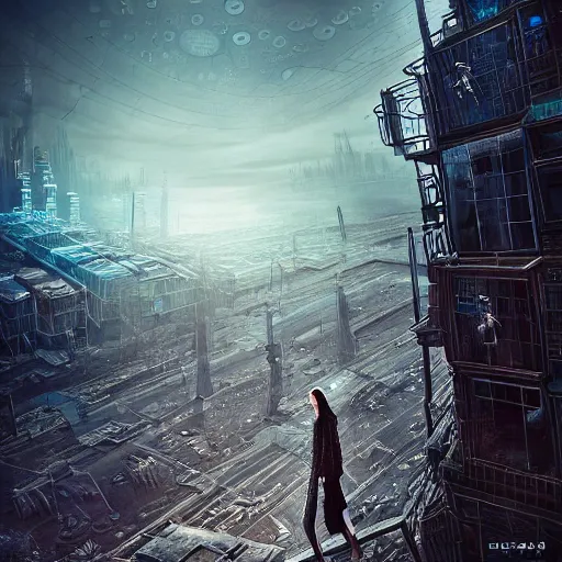 Image similar to Сyberpunk style portrait in a crowded city on another planet, Neo Norilsk, Neo Kyiv, sci-fi, fantasy, intricate, very very beautiful, elegant, highly detailed, smooth, photorealistic, cinematic, Unreal Engine 5, sharp focus, by Evgeny Zubkov, by Marat Zakirov, trending on Behance