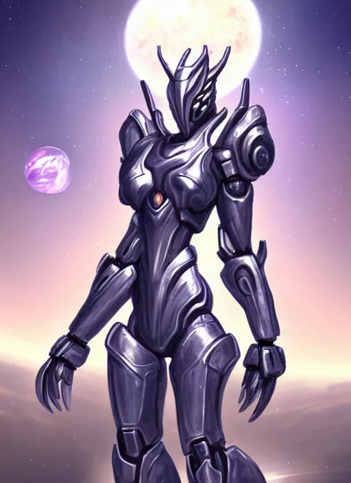 Image similar to goddess shot, galactic sized stunning beautiful anthropomorphic robot mecha female dragon, in space, larger than planets, posing elegantly, holding earth in sharp hand, detailed silver armor, epic proportions, epic scale, ultra detailed digital art, furry art, macro art, dragon art, giantess art, warframe fanart, furaffinity, deviantart, realistic