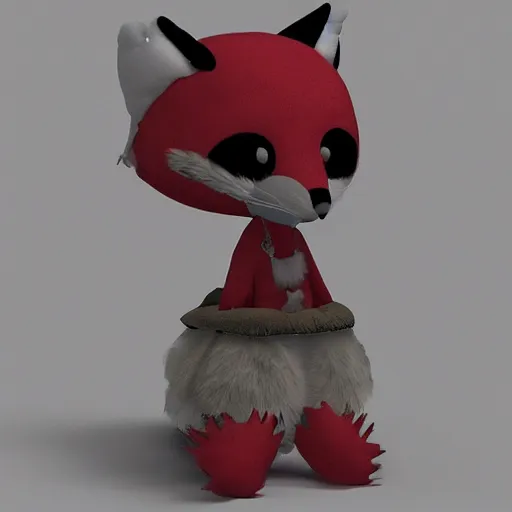 Prompt: cute fumo plush of a fox - masked courtesan girl from the court of her high imperial majesty of the heavens, stylized brdf, vray