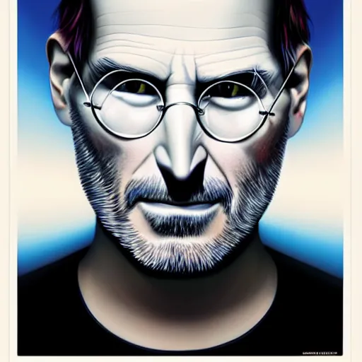 Prompt: Steve jobs portrait, Pixar style, by Tristan Eaton Stanley Artgerm and Tom Bagshaw.