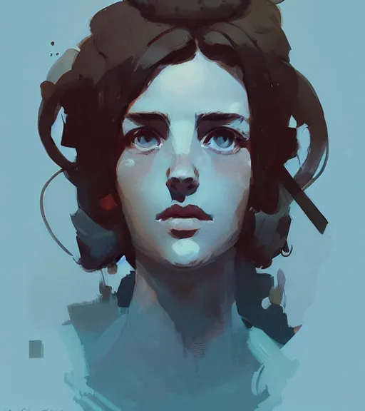 Image similar to portrait of beautiful michael rosen, by atey ghailan, by greg rutkowski, by greg tocchini, by james gilleard, by joe fenton, by kaethe butcher, dynamic lighting, gradient light blue, brown, blonde cream and white color scheme, grunge aesthetic