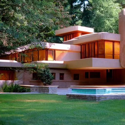 Image similar to house designed by frank lloyd wright