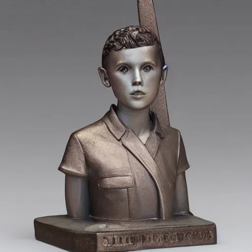 Prompt: Millie Bobby Brown galaxy statue