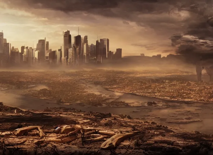 Prompt: australia after the apocalypse, cinematic matte painting