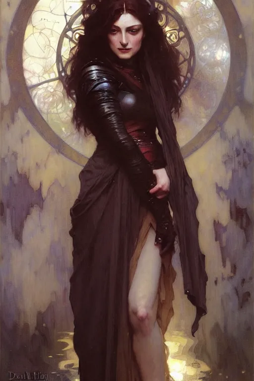 Image similar to dark sansa, painting by daniel gerhartz, alphonse mucha, bouguereau, detailed art, artstation