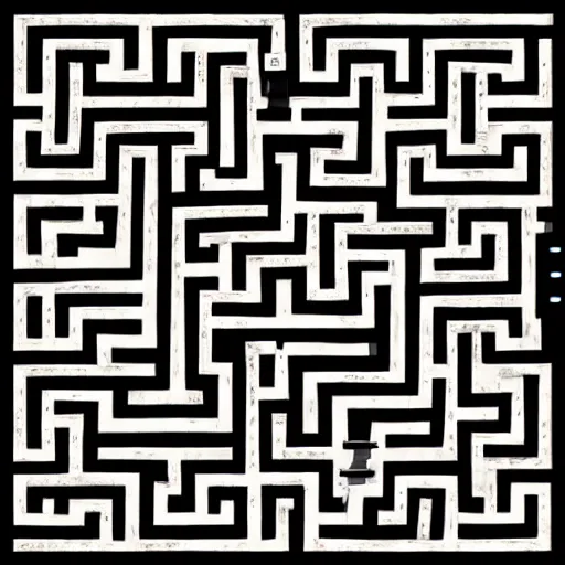 Image similar to Draw a complex labyrinth with a complete path from entry to exit