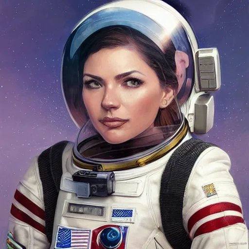 Prompt: a gorgeous woman in a space suit, astronaut, portrait, smooth, highly detailed, digital painting, trending on artstation, concept art, sharp focus, illustration, art by artgerm and greg rutkowski and magali villeneuve, transparent background, no background