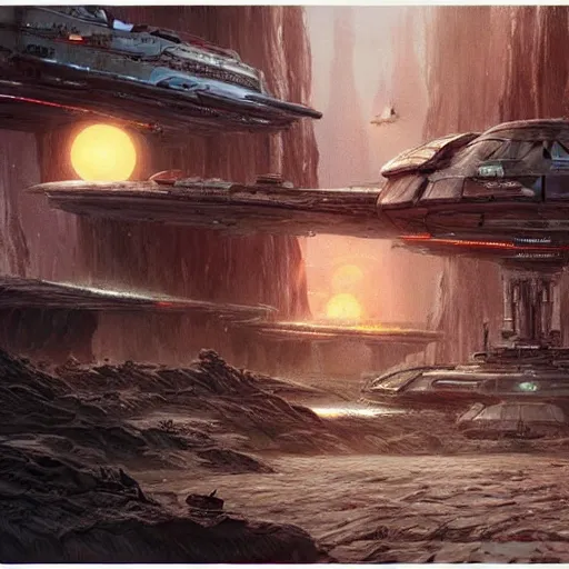 Prompt: highly detailed doodle art of scenes from star wars concept art fanart, detailed and intricate environment