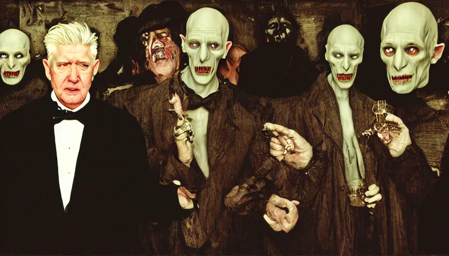 Image similar to david lynch as nosferatu, by lawrence alma tadema and rick berry and norman rockwell and jacob collins