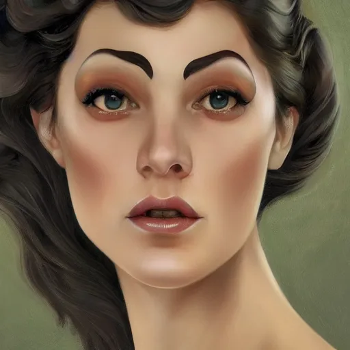 Image similar to an art nouveau, ( streamline moderne ), multi - ethnic and multi - racial portrait in the style of charlie bowater, and donato giancola, and charles dulac. natural look. very large, clear, expressive and intelligent eyes. symmetrical, centered, ultrasharp focus, dramatic lighting, photorealistic digital painting, intricate ultra detailed background.